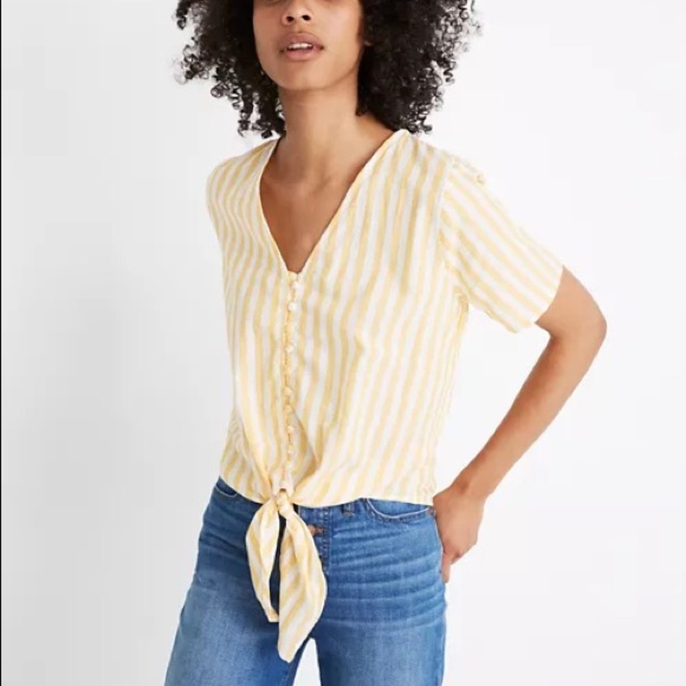Agency Tie-Front Button Top